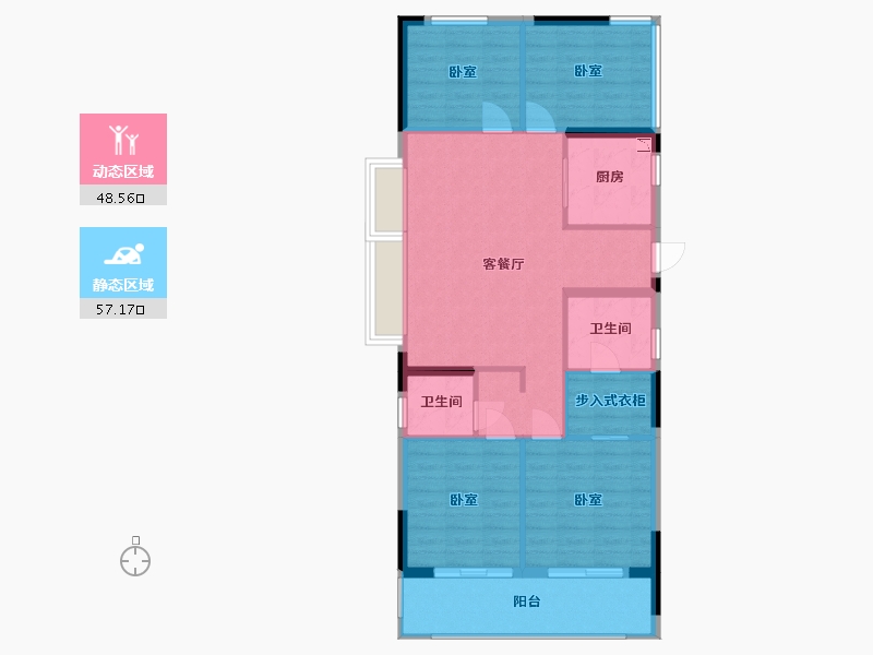 浙江省-宁波市-阳光城众安·顺源里-96.08-户型库-动静分区