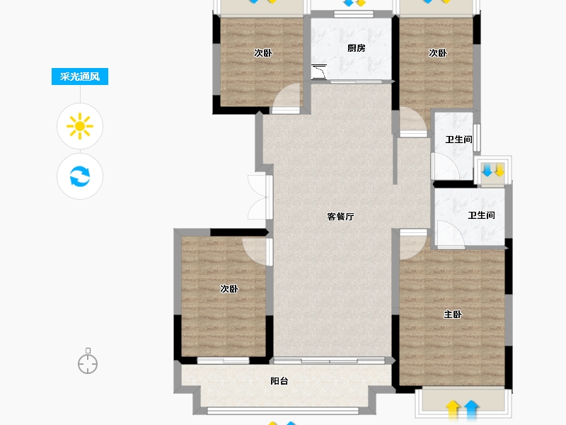 江苏省-徐州市-蓝光锦澜府-112.91-户型库-采光通风