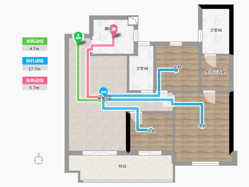 福建省-宁德市-庭盛·阳光壹号院-73.30-户型库-动静线