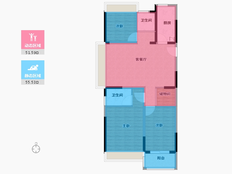 江苏省-徐州市-新沂碧桂园-96.01-户型库-动静分区