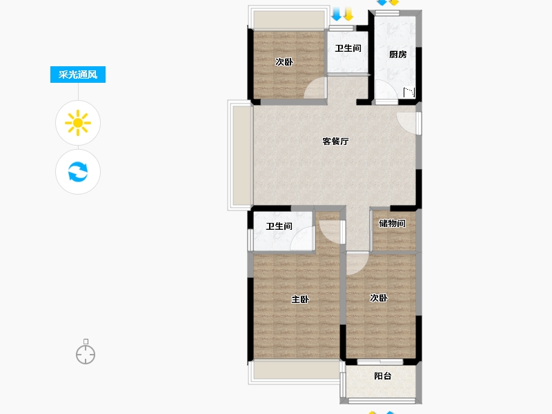 江苏省-徐州市-新沂碧桂园-96.01-户型库-采光通风