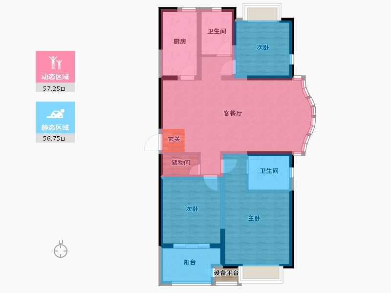 江苏省-常州市-万泰国际广场檀香湾-103.00-户型库-动静分区