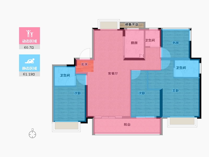 浙江省-台州市-海尚望府-110.96-户型库-动静分区