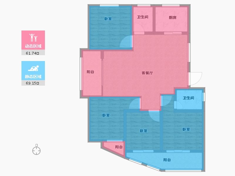 浙江省-绍兴市-枫城名苑-117.11-户型库-动静分区