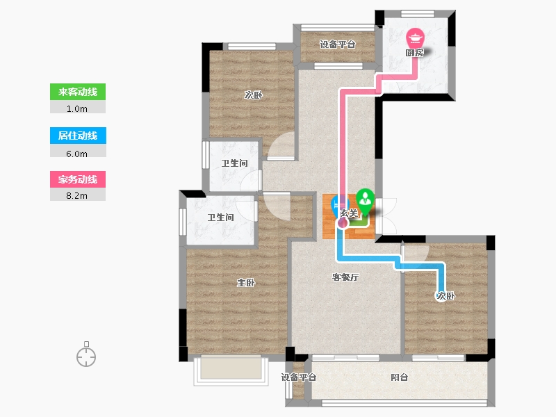 浙江省-台州市-天香雅苑-92.92-户型库-动静线