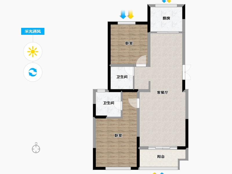 江苏省-盐城市-杰仕豪庭天樾-91.00-户型库-采光通风