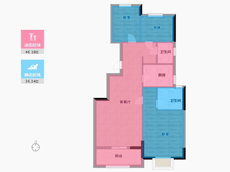 浙江省-嘉兴市-湖滨山庄-74.00-户型库-动静分区