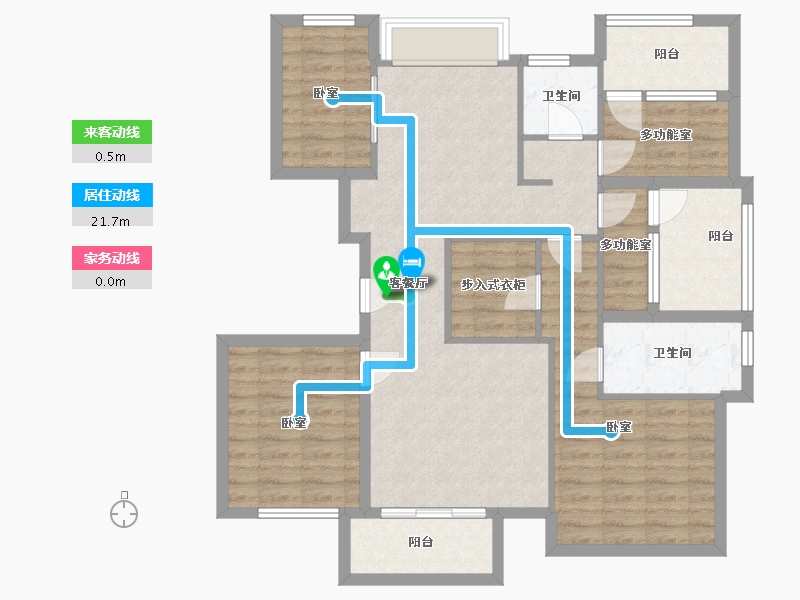 浙江省-杭州市-德信阳光城云溪洋房-103.42-户型库-动静线