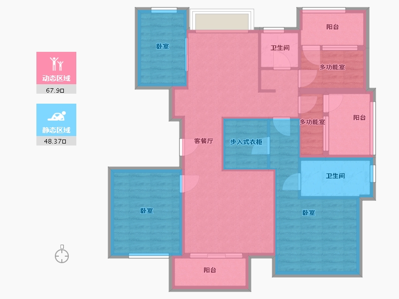 浙江省-杭州市-德信阳光城云溪洋房-103.42-户型库-动静分区