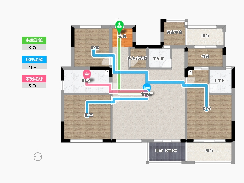 浙江省-宁波市-中旅宁宸院-110.99-户型库-动静线