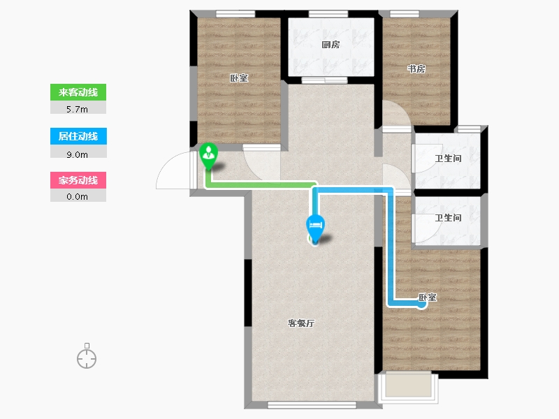 宁夏回族自治区-石嘴山市-正丰黄河明珠-93.31-户型库-动静线