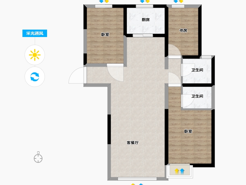 宁夏回族自治区-石嘴山市-正丰黄河明珠-93.31-户型库-采光通风