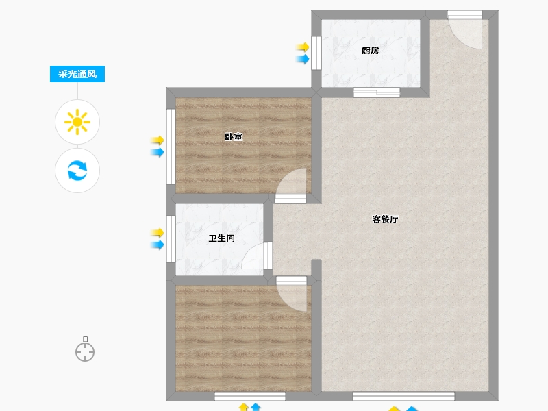 新疆维吾尔自治区-乌鲁木齐市-米古里-68.47-户型库-采光通风