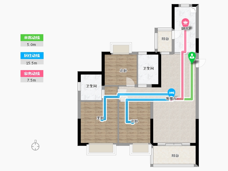 江西省-景德镇市-恒大翡翠华庭-93.60-户型库-动静线