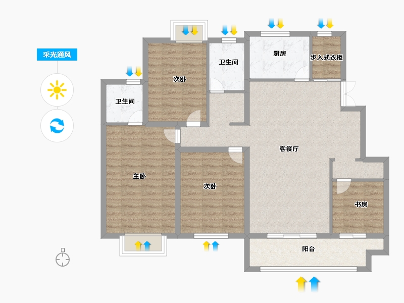 江苏省-徐州市-水木清华-109.99-户型库-采光通风