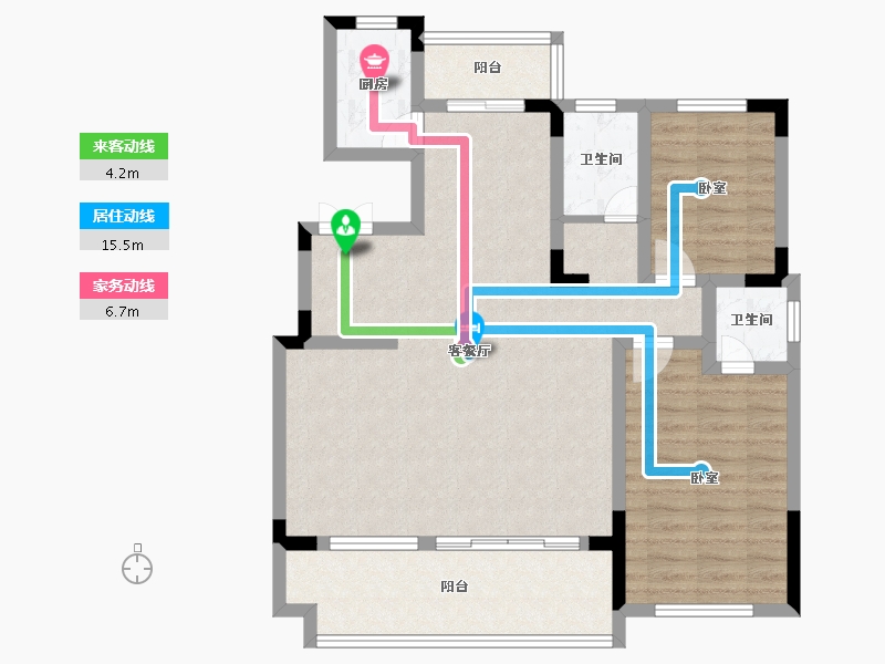 安徽省-淮南市-皖州天悦-89.60-户型库-动静线