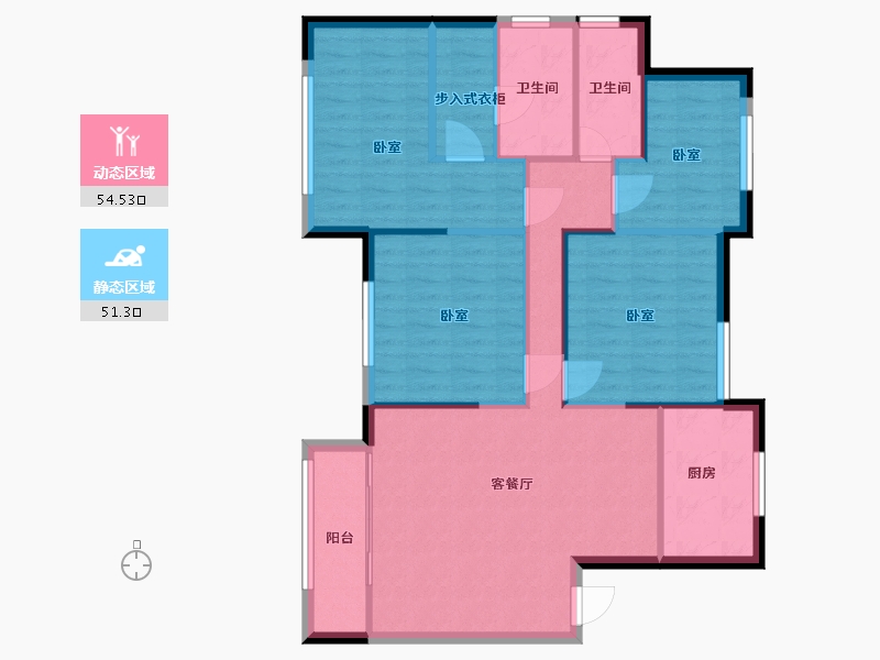 江苏省-苏州市-蓝光天悦辰-96.00-户型库-动静分区