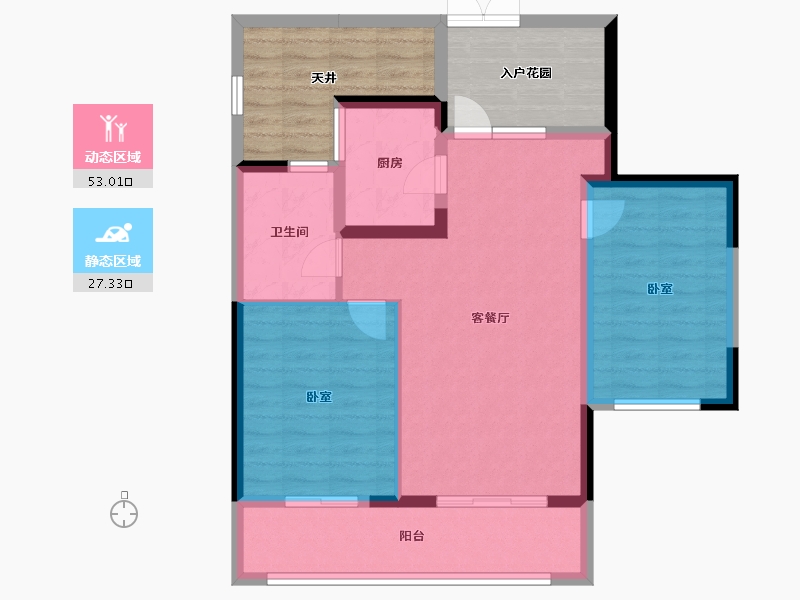 福建省-福州市-贵安新天地公寓-79.32-户型库-动静分区