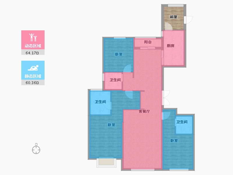 福建省-福州市-滨江One57-118.00-户型库-动静分区