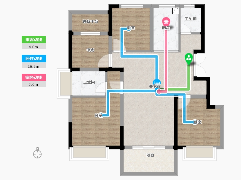 安徽省-合肥市-金科海昱东方-95.00-户型库-动静线