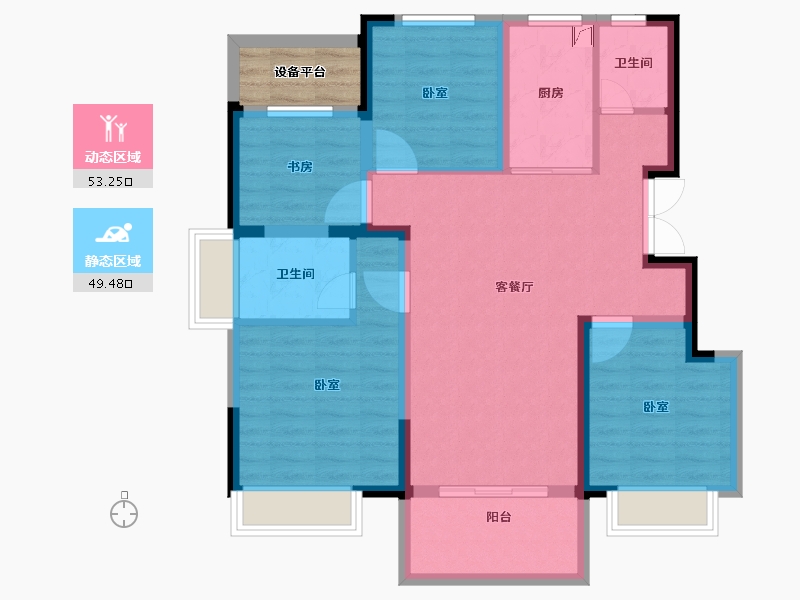 安徽省-合肥市-金科海昱东方-95.00-户型库-动静分区