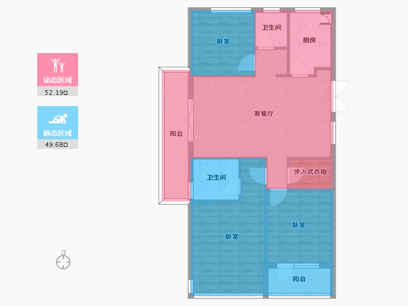 浙江省-宁波市-东方君悦-91.70-户型库-动静分区