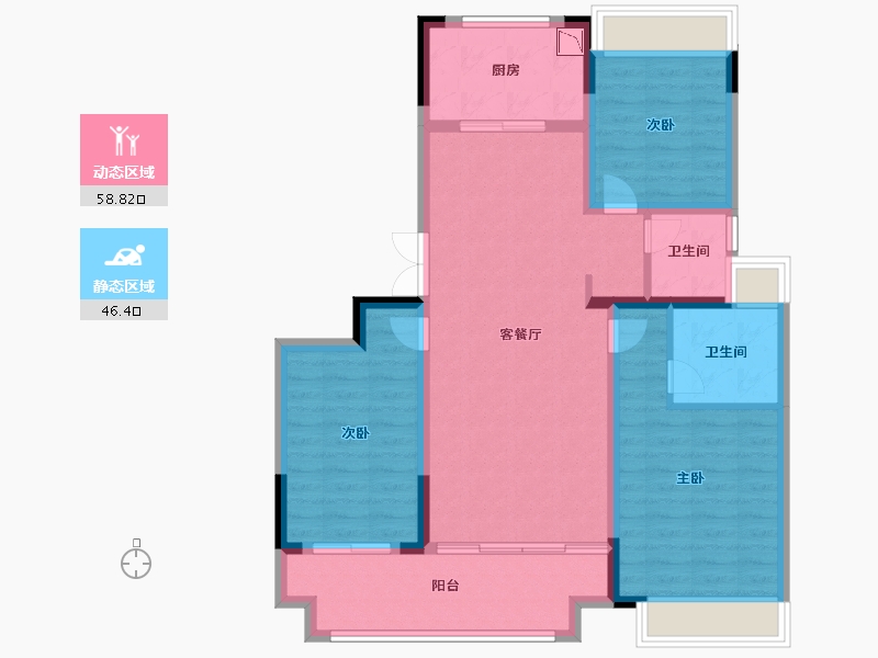 江苏省-徐州市-蓝光锦澜府-94.06-户型库-动静分区