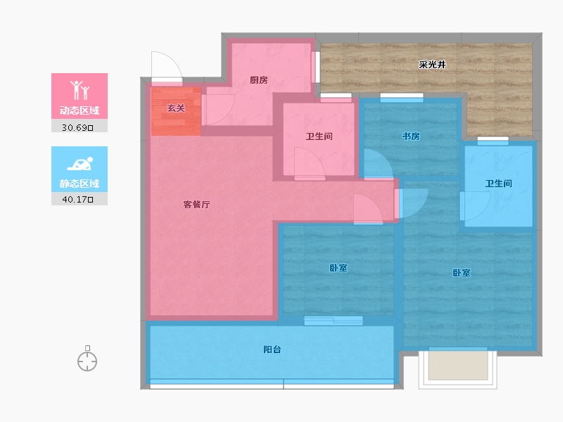 浙江省-嘉兴市-洛塘公馆-70.17-户型库-动静分区