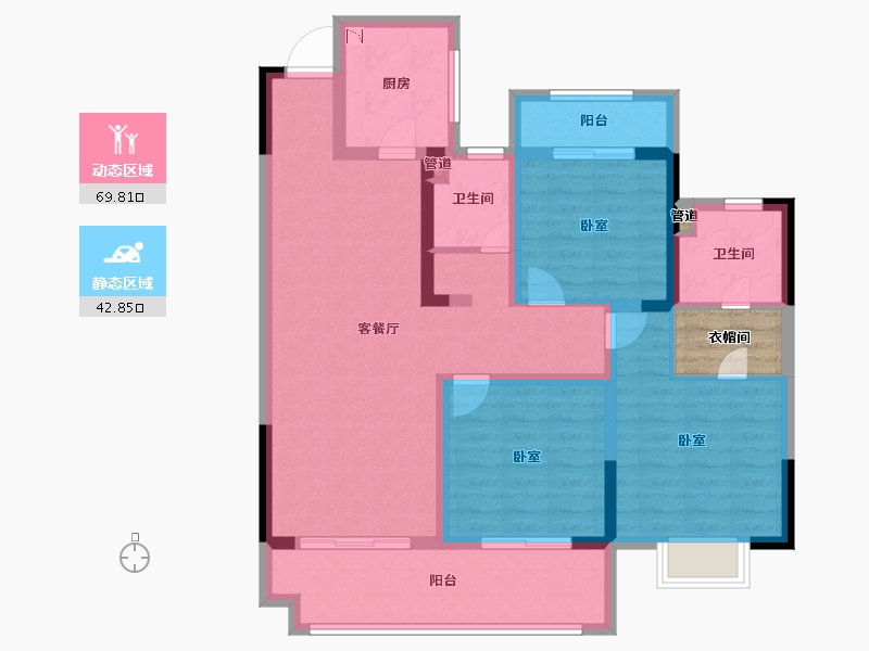 安徽省-淮南市-正和·楚都华府-103.01-户型库-动静分区