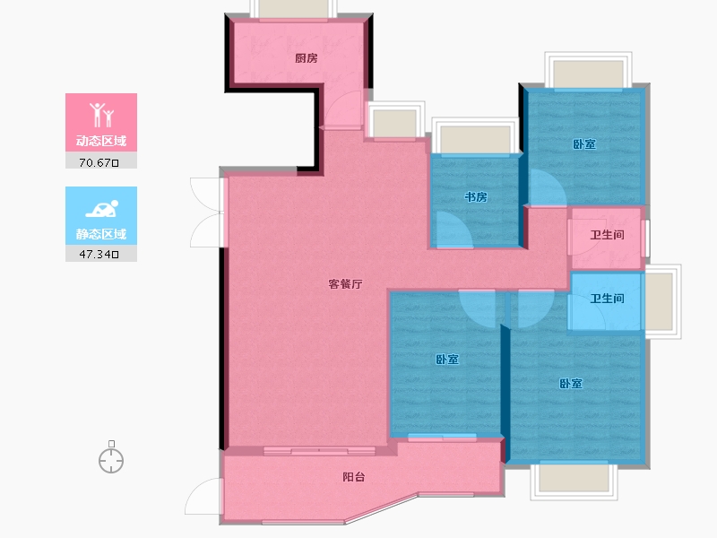 福建省-福州市-贵安新天地公寓-108.00-户型库-动静分区