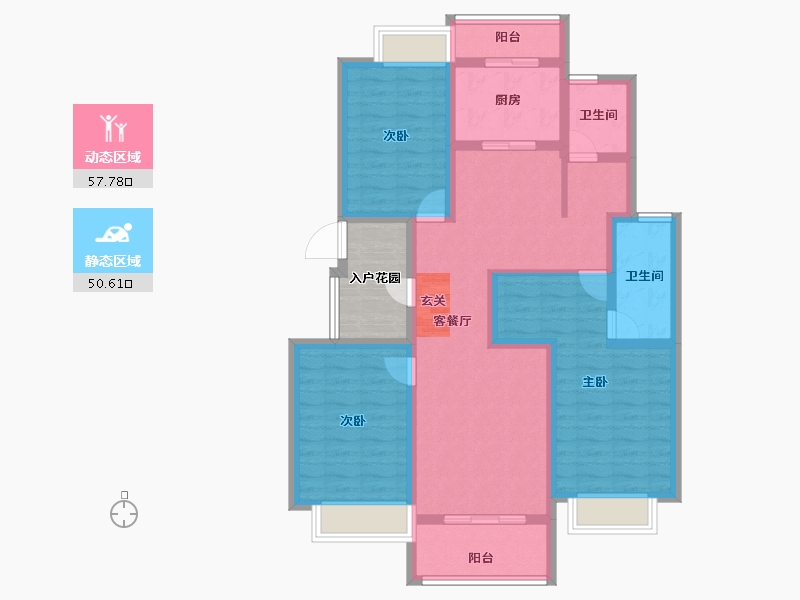 安徽省-阜阳市-纵联枫语墅-101.00-户型库-动静分区