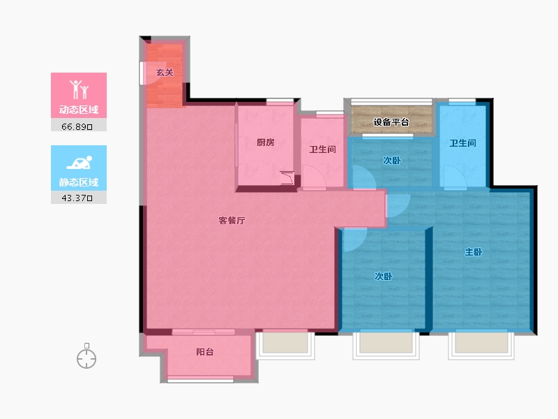 江苏省-常州市-观棠-101.74-户型库-动静分区