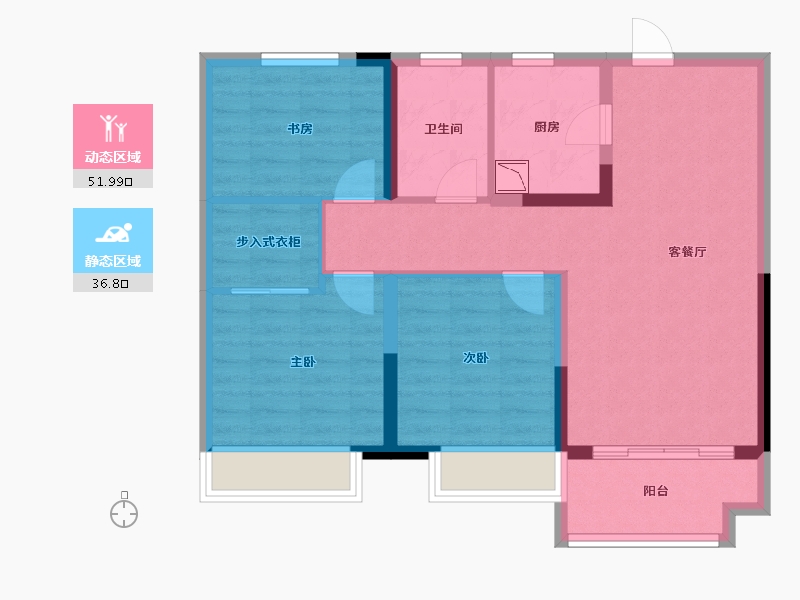 江苏省-徐州市-华建溪棠-78.99-户型库-动静分区