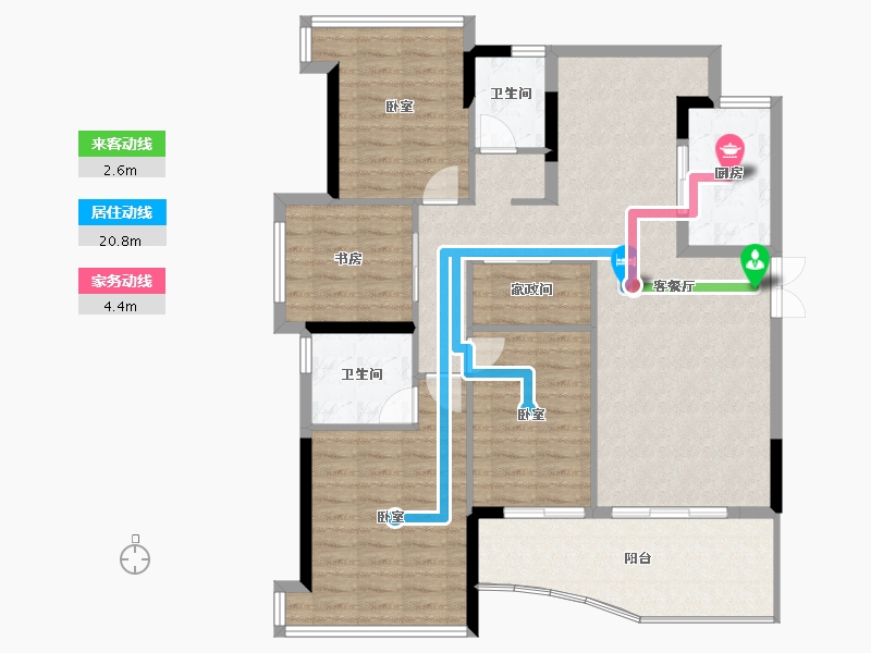 福建省-福州市-三盛国际公园剑桥公馆-113.00-户型库-动静线