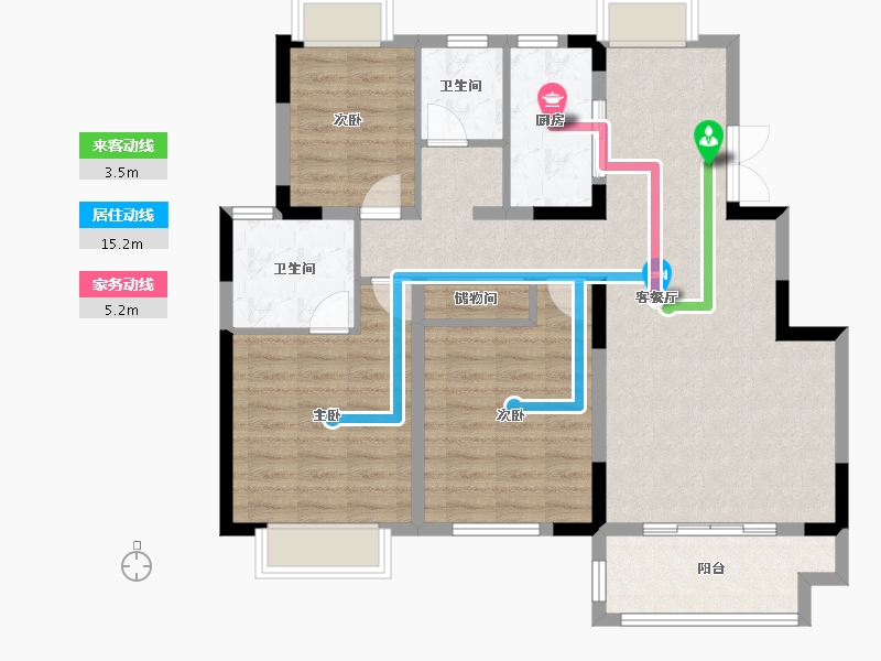 江苏省-徐州市-水木清华-95.00-户型库-动静线