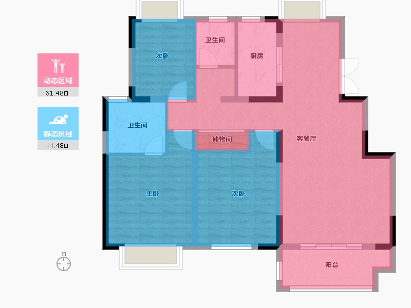 江苏省-徐州市-水木清华-95.00-户型库-动静分区