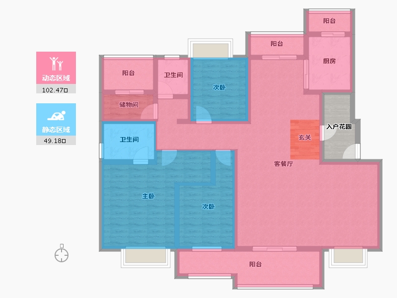 安徽省-阜阳市-纵联枫语墅-140.33-户型库-动静分区