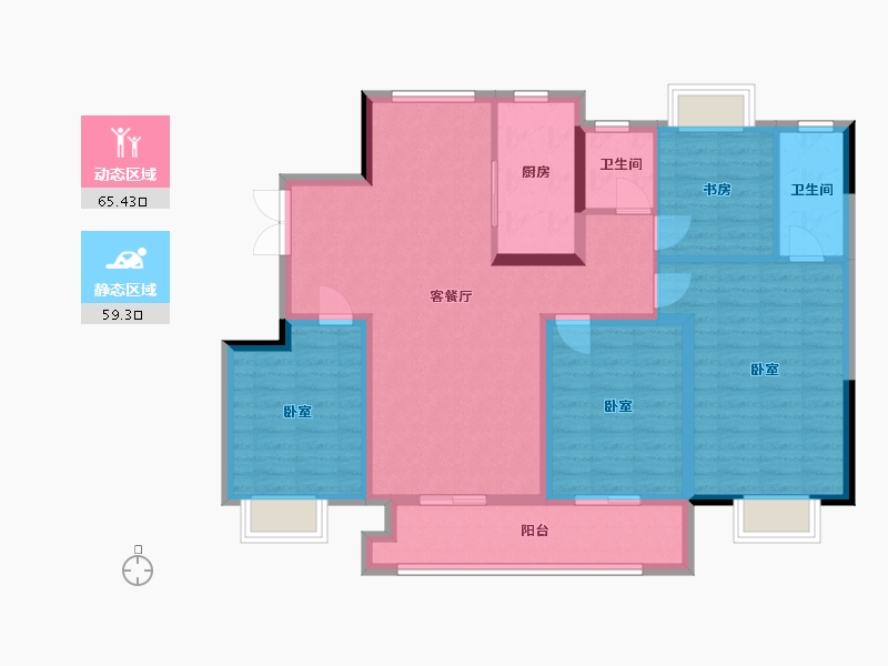 江苏省-扬州市-中书华邸-112.01-户型库-动静分区