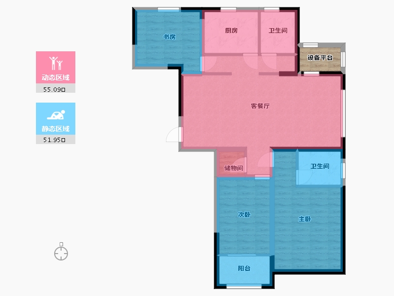 江苏省-盐城市-御景尊园-98.40-户型库-动静分区