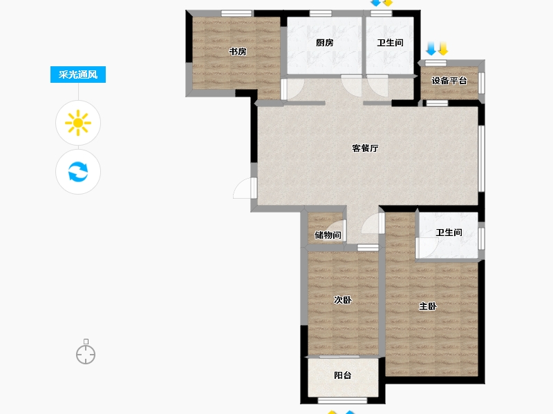 江苏省-盐城市-御景尊园-98.40-户型库-采光通风