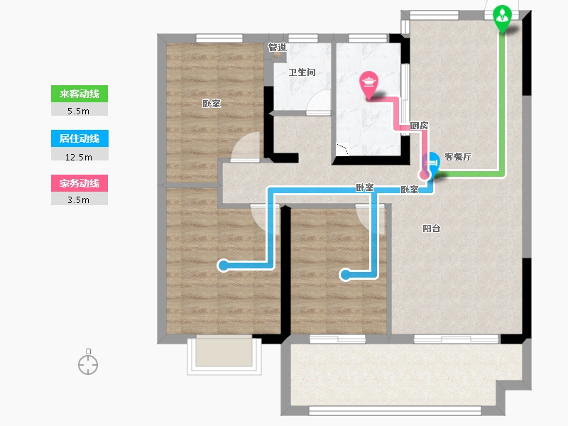 安徽省-淮南市-正和·楚都华府-82.01-户型库-动静线