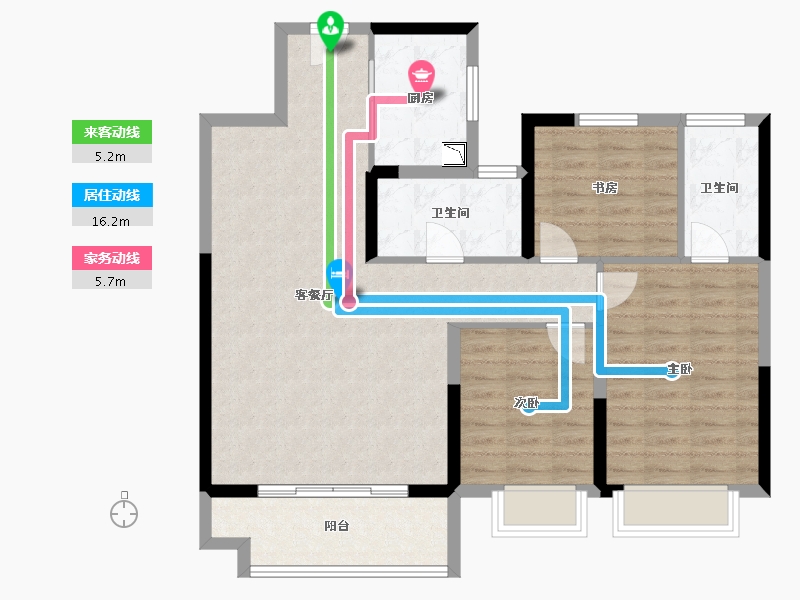 江苏省-徐州市-绿地淮海国博城-96.00-户型库-动静线