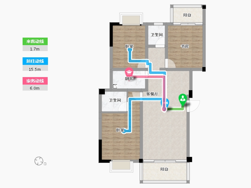 福建省-龙岩市-万星悦府-89.16-户型库-动静线