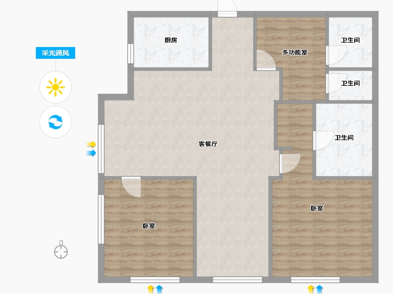 浙江省-杭州市-世茂天玑-106.15-户型库-采光通风