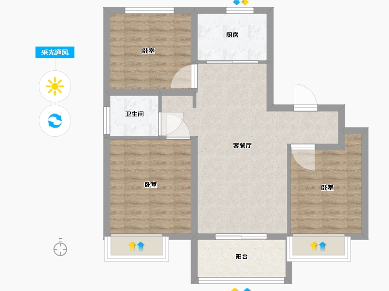 浙江省-宁波市-荣盛御湖天境-71.01-户型库-采光通风