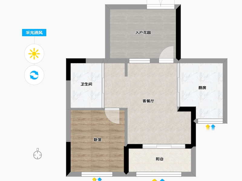 福建省-福州市-贵安新天地公寓-51.48-户型库-采光通风