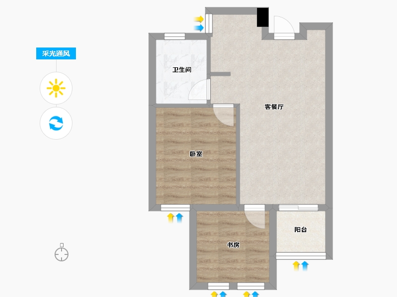 福建省-福州市-三盛国际公园香樟里-45.00-户型库-采光通风