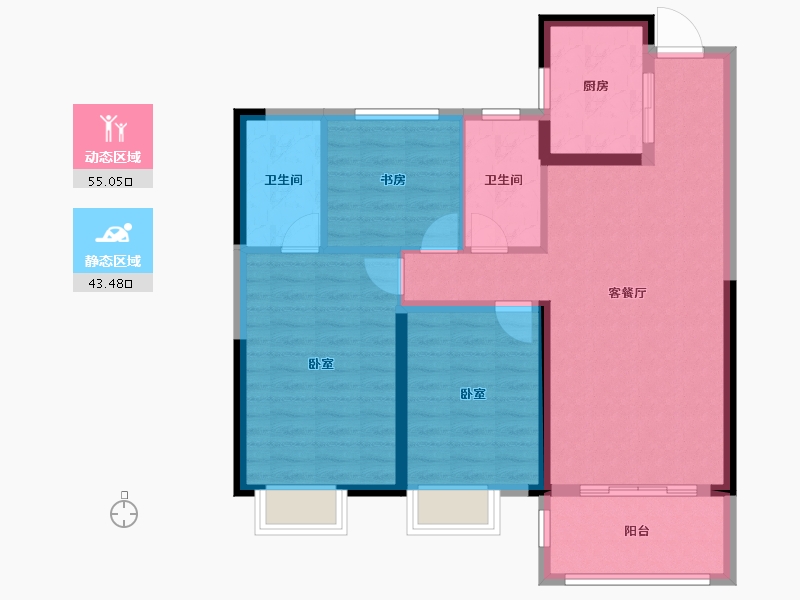 江西省-景德镇市-阳光·森林壹号-88.66-户型库-动静分区