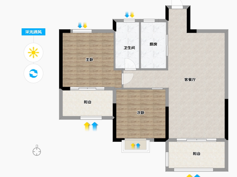 江西省-景德镇市-四季瑞丽-105.00-户型库-采光通风