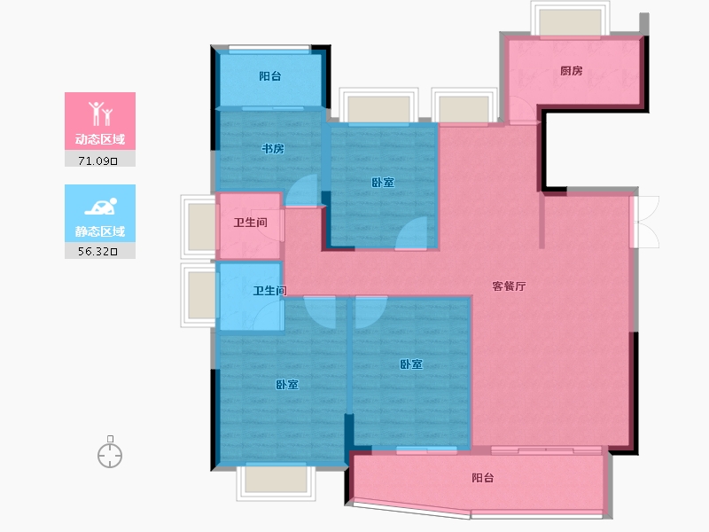 福建省-福州市-贵安新天地公寓-116.00-户型库-动静分区